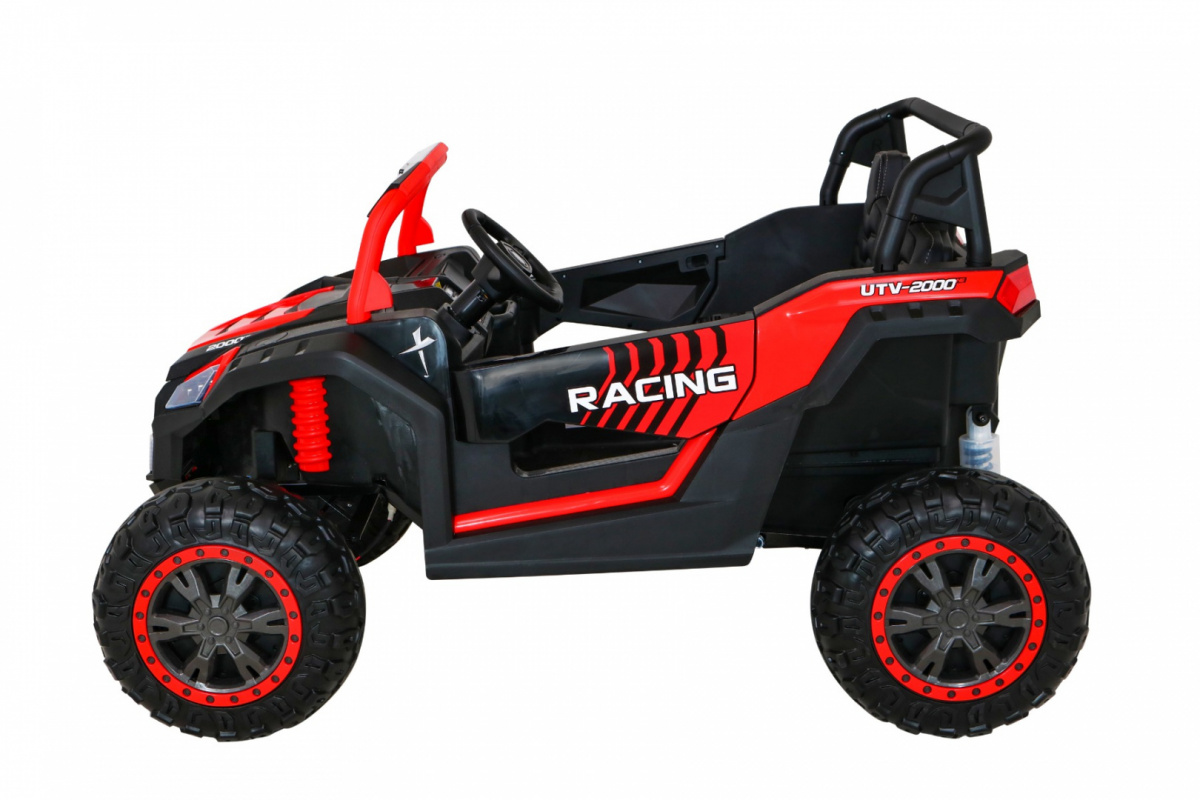 JOKO Elektrické autíčko Buggy ATV STRONG Racing 180W 24V, nosnosť 100kg, brzdový pedál, Dvojmiestne, nafukovacie kolesá, ružové