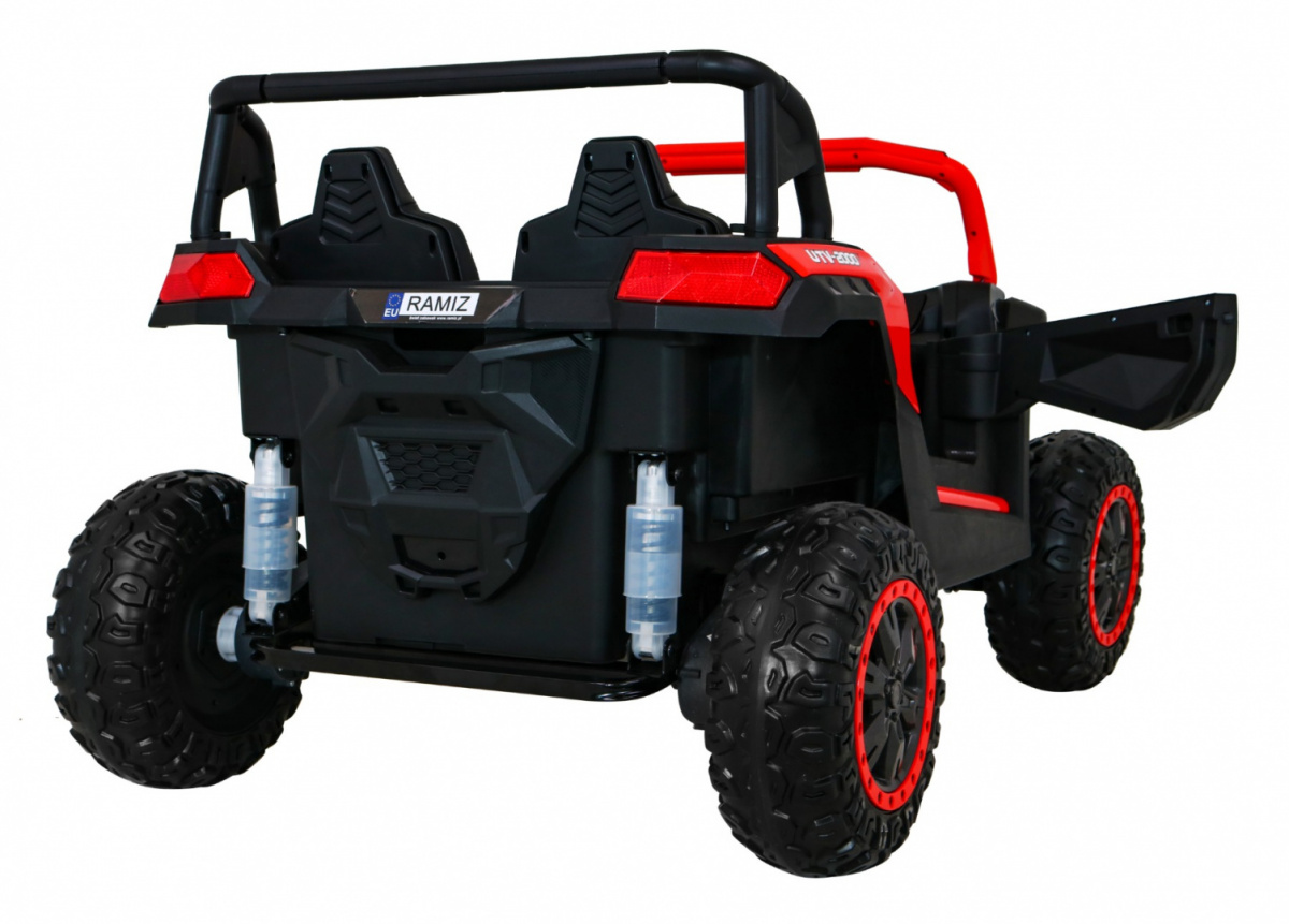 JOKO Elektrické autíčko Buggy ATV STRONG Racing 180W 24V, nosnosť 100kg, brzdový pedál, Dvojmiestne, nafukovacie kolesá, ružové