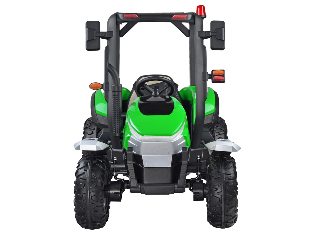 JOKO Veľký Elektrický traktor s vlečkou a kabínou 4x4, penové kolesá, kožené sedadlo, diaľkové ovládanie, červený