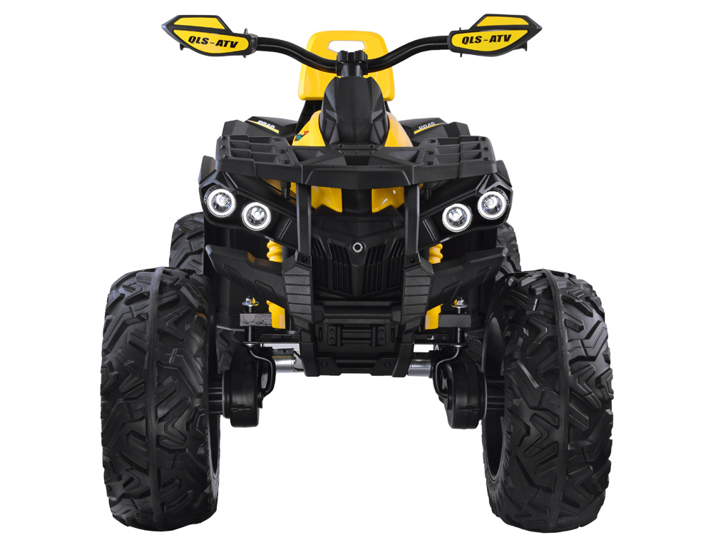 JOKO Elektrická štvorkolka ATV 4x4 s diaľkovým ovládaním, penové kolesá, kožené sedadlo, červená