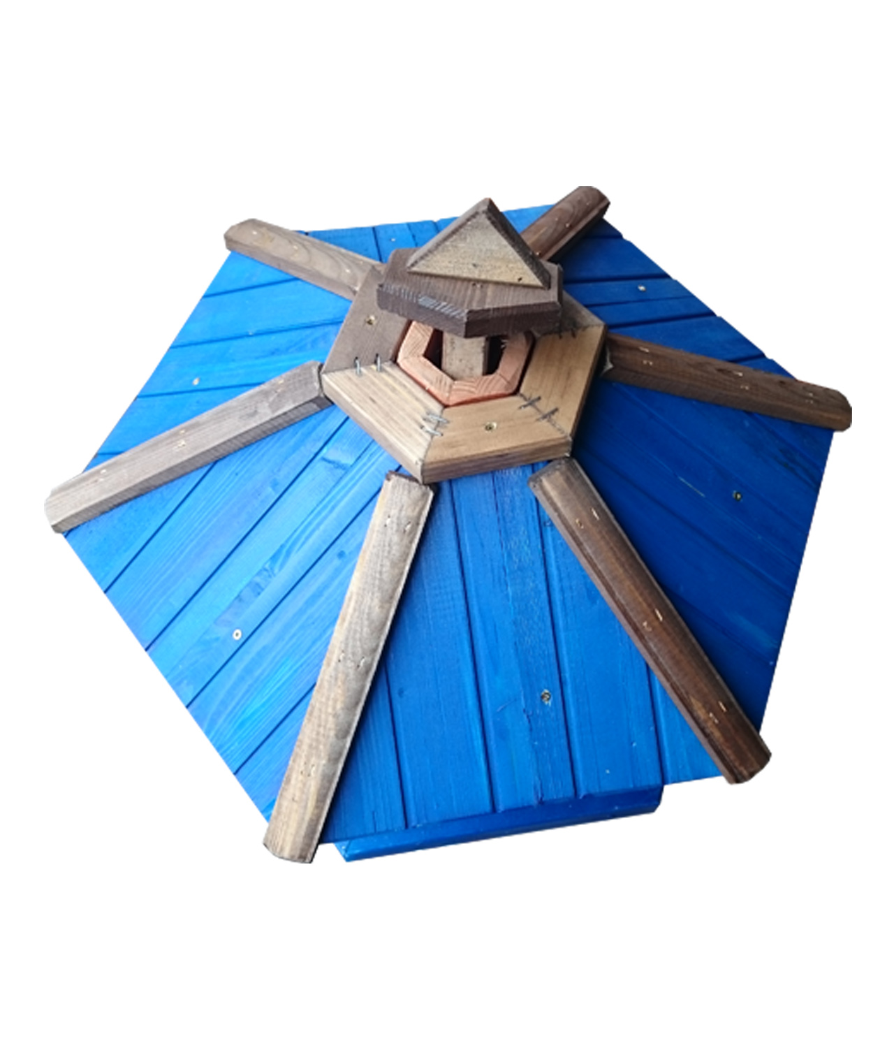 MKSTOR Drevené kŕmitko pre vtáky 50x45x35cm, vtáčia búdka so zásobníkom jedla, TIK