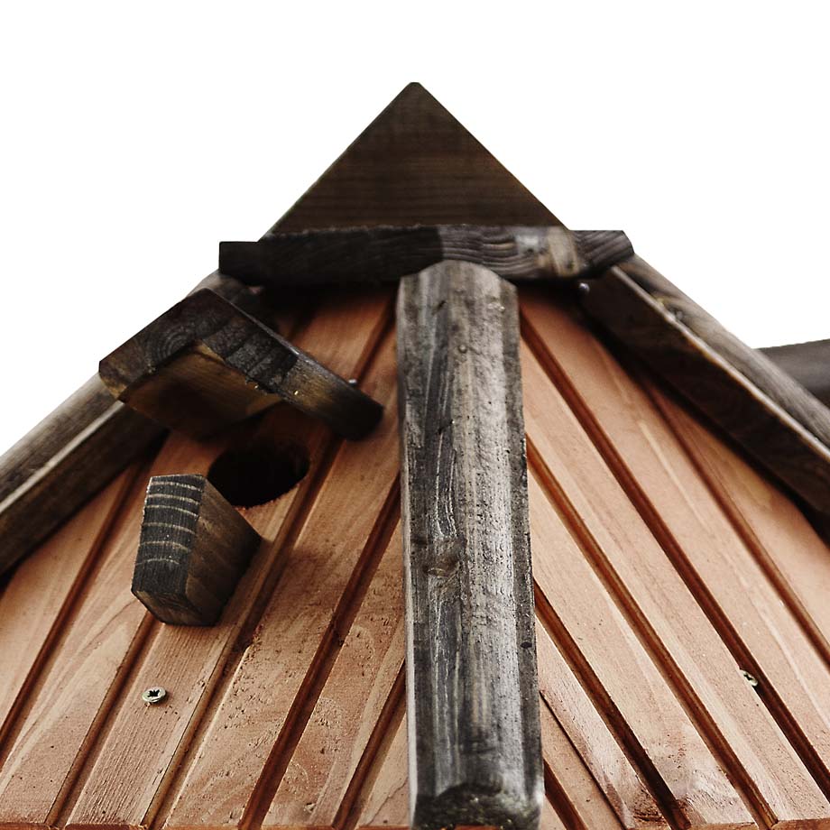 MKSTOR Drevené kŕmitko pre vtáky 45x40x37cm, vtáčia búdka, červená