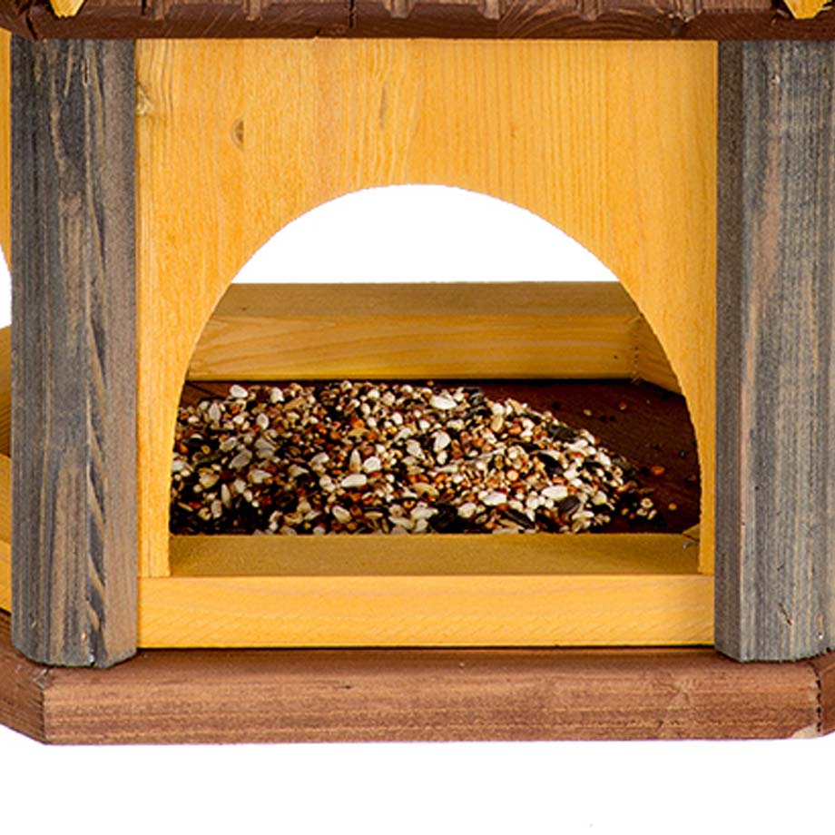 MKSTOR Drevené kŕmitko pre vtáky 45x40x37cm, vtáčia búdka, červená