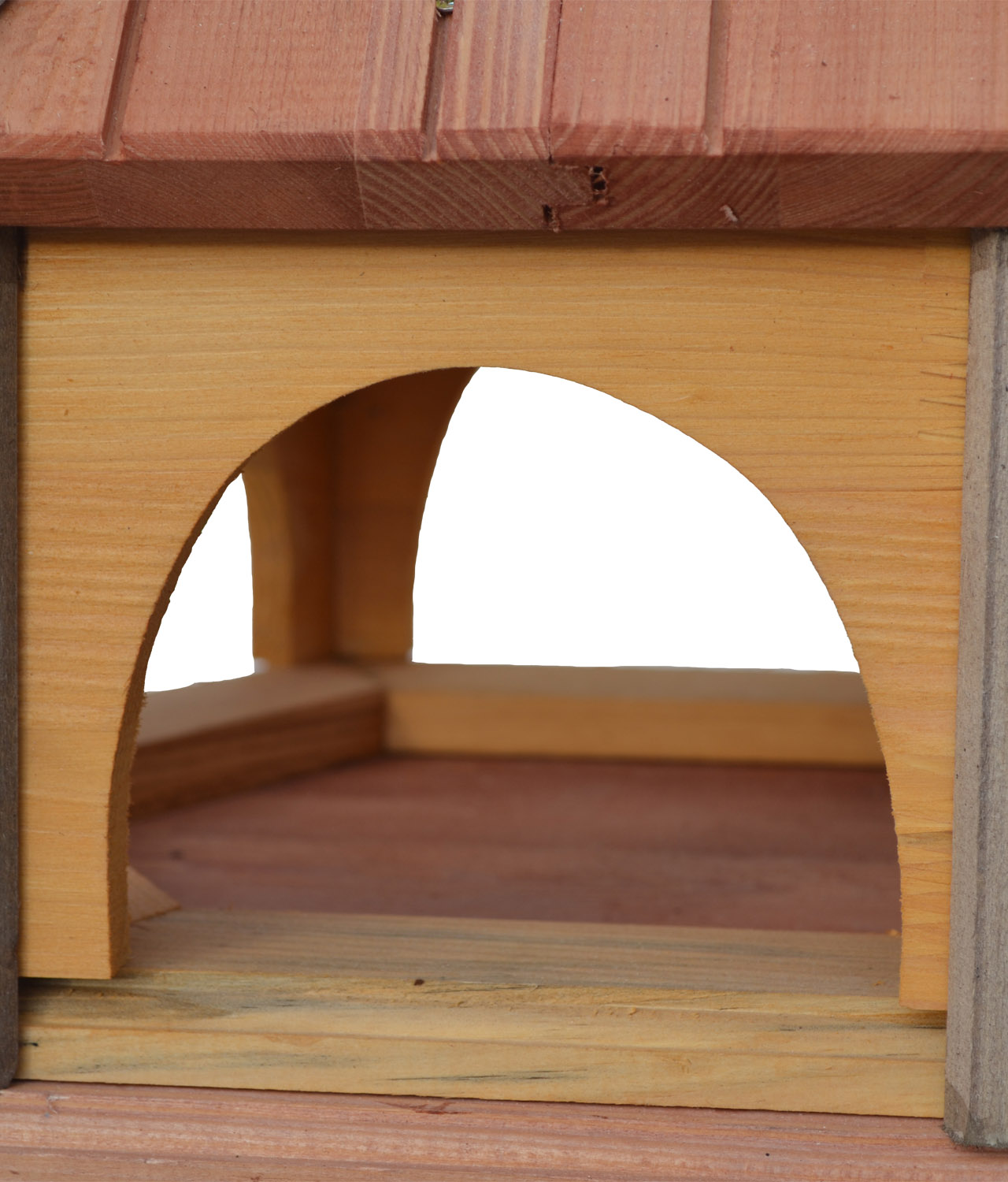 MKSTOR Drevené kŕmitko pre vtáky 62cmx52x45cm, vtáčia búdka, hnedá