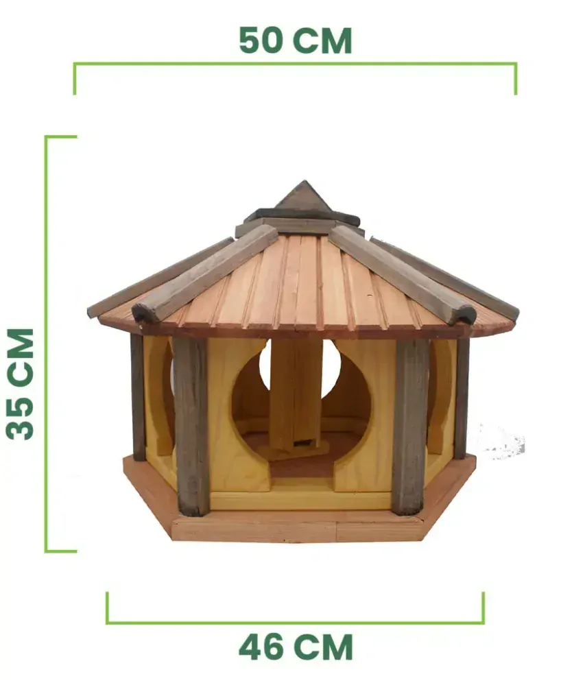 MKSTOR Drevené kŕmitko pre vtáky 50x46x35cm so Zásobníkom Jedla, vtáčia búdka, modrá + Stojan na 3 nohách 120cm