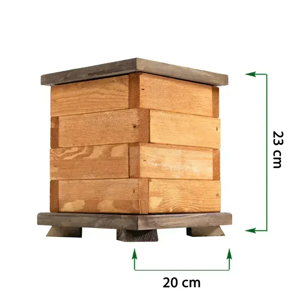 MKSTOR Drevený Záhradný Kvetináč Štvorec z Masívu 33x29x29cm, DK22