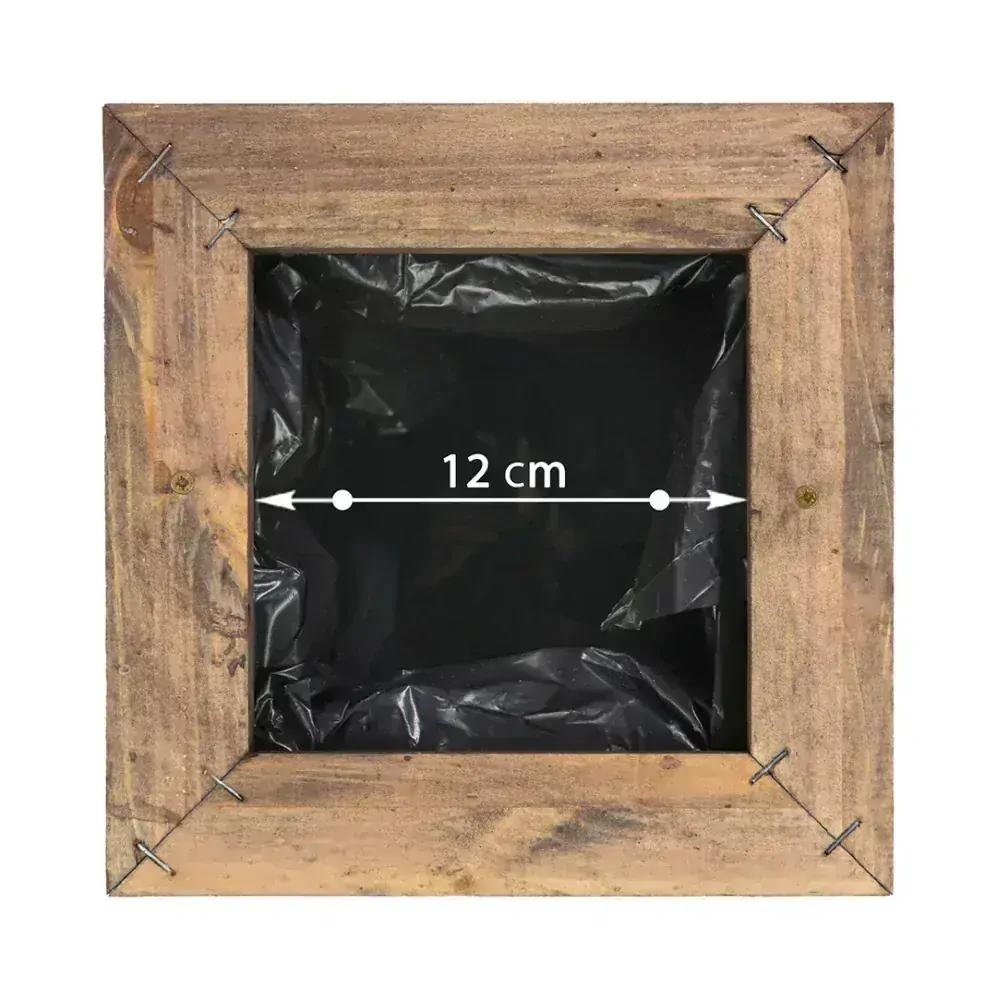 MKSTOR Drevený Záhradný Kvetináč Štvorec z Masívu 33x29x29cm, DK22