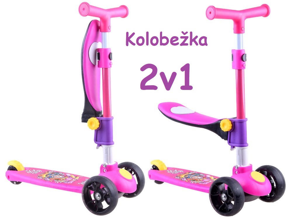 JOKO Detská kolobežka 2v1, ružová