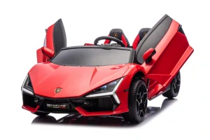 JOKO Elektrické autíčko Lamborghini Revuelto XL 4x4 24V, Dvojmiestne Kožené sedadlo, Penové kolesá, FM rádio, Nosnosť 60kg, červené