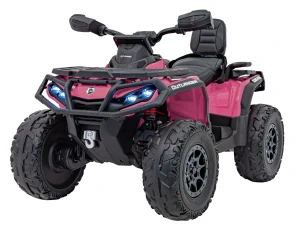 JOKO Elektrická Štvorkolka Can Am Outlander ATV 4x4, 4x200W penové kolesá, kožené sedadlo, nosnosť 50kg, ružová