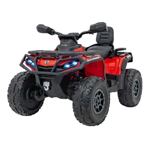 JOKO Elektrická Štvorkolka Can Am Outlander ATV 4x4, 4x200W penové kolesá, kožené sedadlo, nosnosť 50kg, červená