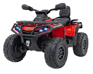 JOKO Elektrická Štvorkolka Can Am Outlander ATV 4x45W, penové kolesá, kožené sedadlo, nosnosť 50kg, Diaľkové ovládanie, červená