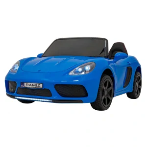 JOKO Veľké Elektrické autíčko Perfecta, Lakované, nafukovacie kolesá, Rýchlosť 15km/h, Dvojmiestne kožené sedadlo, Bezkartáčový 180W motor 24V,  modré