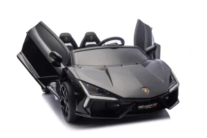 JOKO Elektrické autíčko Lamborghini Revuelto XL 4x4 24V, Dvojmiestne Kožené sedadlo, Penové kolesá, FM rádio, Nosnosť 60kg, čierne