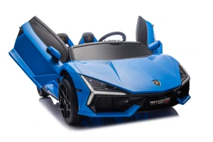 JOKO Elektrické autíčko Lamborghini Revuelto XL 4x4 24V, Dvojmiestne Kožené sedadlo, Penové kolesá, FM rádio, Nosnosť 60kg, modré