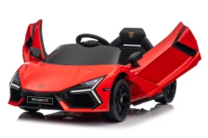 JOKO Elektrické autíčko Lamborghini Revuelto, kožené sedadlo, penové kolesá, FM rádio, červené