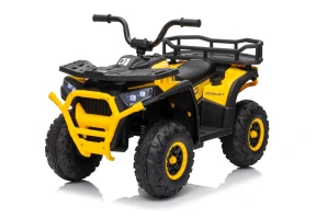 JOKO Elektrická Štvorkolka ATV Robust 4x4, FM rádio, penové kolesá, kožené sedadlo, Diaľkové ovládanie, žltá