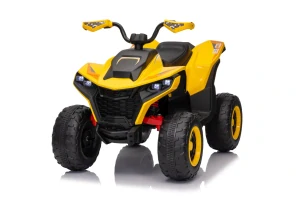 JOKO Elektrická Štvorkolka Fast 4x4, penové kolesá, kožené sedadlo, nosnosť 50kg, FM rádio, žltá