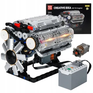 Mould King Technická stavebnica Benzínový Motor 8 Valcový V8 s Pohonom na batérie 552ks