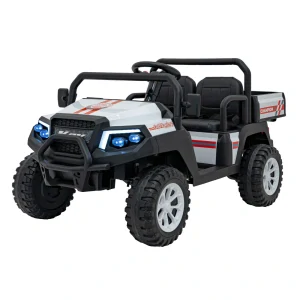 JOKO Elektrické autíčko Buggy Champion Pick-Up 2x200W 24V, Dvojmiestne kožené sedadlo, Nosnosť 60kg, Odpružené Penové kolesá, FM rádio, biele