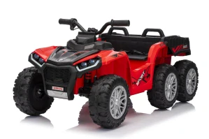 JOKO Elektrická Štvorkolka TX ATV 4x4, 6 kolesové, penové kolesá, kožené sedadlo, Lopatka, nosnosť 40kg, červená