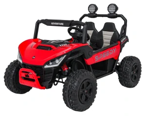 JOKO Elektrické autíčko Buggy SPEEDY 4x4, 4x200W, Dvojmiestne Kožené sedadlo, Penové kolesá, Osvetlená kapota, nosnosť 60kg, červené