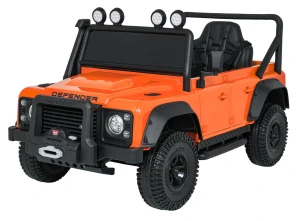 JOKO Elektrické autičko Land Rover Defender 110 SVX Concept 2x100W 24V, penové kolesá, kožené sedadlo, oranžové