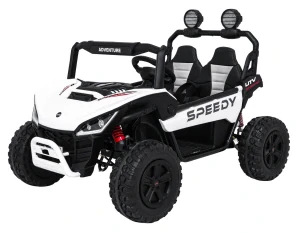 JOKO Elektrické autíčko Buggy SPEEDY 4x4, 4x200W, Dvojmiestne Kožené sedadlo, Penové kolesá, Osvetlená kapota, nosnosť 60kg, biele