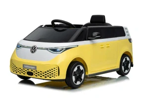 JOKO Elektrické autíčko Volkswagen ID BUZZ, penové kolesá, kožené sedadlo, žlté