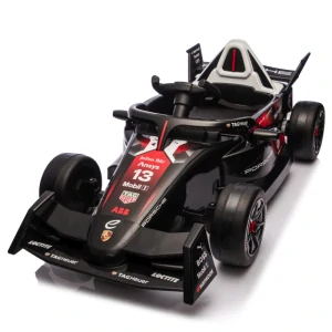 JOKO Elektrické Autíčko, Elektrická Formula Porsche Formula E, penové kolesá, kožené sedadlo, čierna