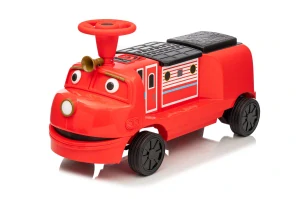 JOKO Elektrické Autíčko Vláčik, Lokomotíva s LED svetlom, pre 2 deti, nosnosť 60kg, dĺžka 93cm, červený