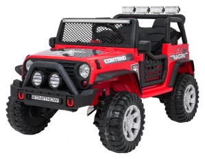 JOKO Elektrické autíčko Jeep BEAST 4x4, kožené sedadlo, penové kolesá, Funkcia Hojdania, Nosnosť 50kg, FM rádio, červené 