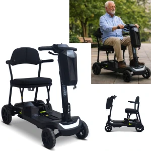 RAMIZ Štvorkolesová elektrická kolobežka SeniorStar pre dôchodcov, seniorov 270W 24V 13Ah Li-ion, Elektrický skúter, nosnosť 120kg, čierna