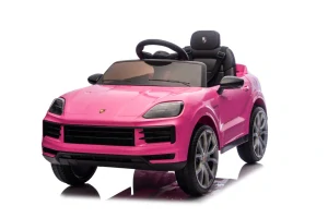 JOKO Elektrické Autíčko Porsche Cayenne, penové kolesá, kožené sedadlo, ružové