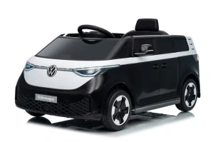 JOKO Elektrické autíčko Volkswagen ID BUZZ, penové kolesá, kožené sedadlo, čierne