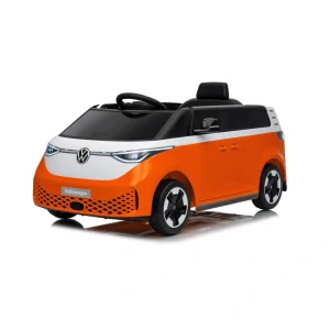 JOKO Elektrické autíčko Volkswagen ID BUZZ, penové kolesá, kožené sedadlo, oranžové