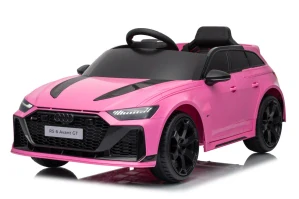 JOKO Elektrické autíčko Audi RS6 Avant GT 4x4, penové kolesá, kožené sedadlo, ružové