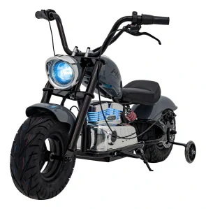 JOKO Elektrická Motorka Chopper Warrior 350W, 36V, nosnosť 80kg, Nafukovacie kolesá, kožené sedadlo, sivá