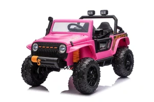 JOKO Elektrické autíčko Jeep Monster 4x200W, penové kolesá, kožené sedadlo, nosnosť 50kg, sedadlo pre Rodiča, ružové