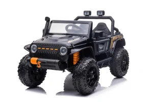 JOKO Elektrické autíčko Jeep Monster 4x200W, penové kolesá, kožené sedadlo, nosnosť 50kg, sedadlo pre Rodiča, čierne