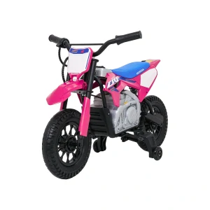 JOKO Elektrická Motorka HONDA CFR450R, penové kolesá, kožené sedadlo, ružová