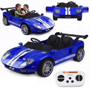 JOKO Elektrické autíčko Ford GT 4x4 24V, Dvojmiestne kožené sedadlo, penové kolesá, Nosnosť 60kg, modré