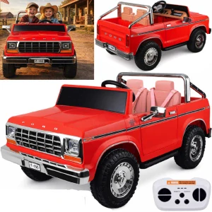 JOKO Elektrické autíčko Ford Bronco Pickup Classic 4X4 24V, Dvojmiestne kožené sedadlo, penové kolesá, FM rádio, nosnosť 60kg, červené