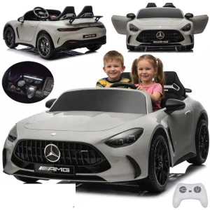 JOKO Elektrické autíčko Mercedes AMG GT63 4x200W 24V, Dvojmiestne sedadlo, nosnosť 50kg, FM rádio, sivé