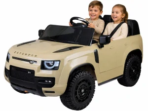 JOKO Elektrické autíčko Land Rover Defender 4x4 24V, Dvojmiestne, nosnosť 50kg, FM rádio, béžové
