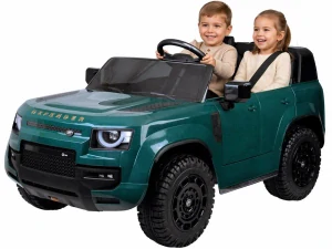 JOKO Elektrické autíčko Land Rover Defender 4x4 24V, dvojmiestne, nosnosť 50kg, FM rádio, zelené