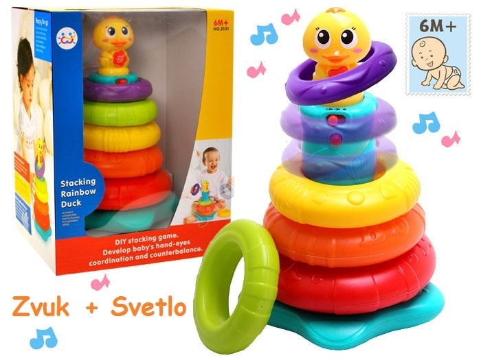 Hola Toys Interaktívna pyramída kačka na batérie
