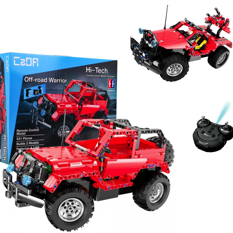 CaDa TECHNIC – EE RC Technická Stavebnica auto Jeep 2v1 na diaľkové ovládanie 531 ks