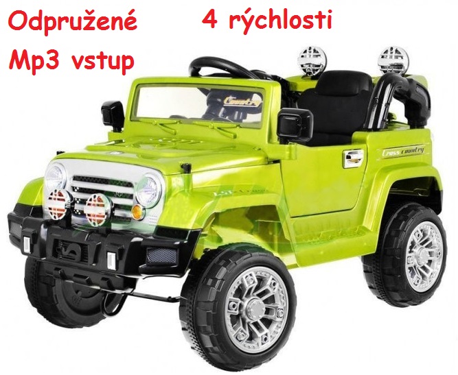 Elektrické autičko Jeep s diaľkovým ovládaním, Odpružené, zelené