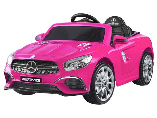JOKO Elektrické autíčko Mercedes AMG S63, penové kolesá, kožené sedadlo, Odpružené, USB, ružové